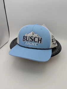 NWT Nascar #1 Ross Chastain Busch Light Beer, White & Light Blue Trucker Hat - Picture 1 of 4