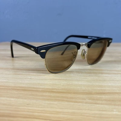 Gafas de sol de colección B L Ray Ban W0365 Clubmaster Bausch Lomb doradas monturas de ébano solamente Foto 1 de 4