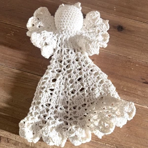 Crochet Angel Christmas Tree Topper White Handmade Xmax Doily Doillie - Picture 1 of 23