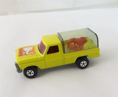 Camión Matchbox Rola-matics #57 Wildlife Ranger 1973 con león y tapa transparente Foto 1 de 4