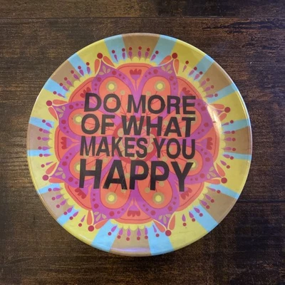Natural Life Floral 5.5" Plate Trinket Tray "Do More Of What Makes You Happy” - Image 1 of 3