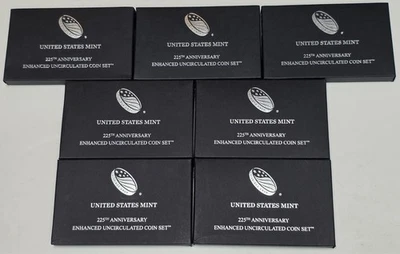 Lot of (7) 2017 225th Anniversary Enhanced Uncirculated Coin Sets w/OGP - Image 1 of 2