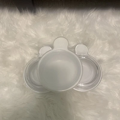 Corning Ware 3 cuencos blancos para agarrarlo 2 tapas de vidrio Pyrex 1 tapa de plástico 15 oz. LIMPIO Foto 1 de 4