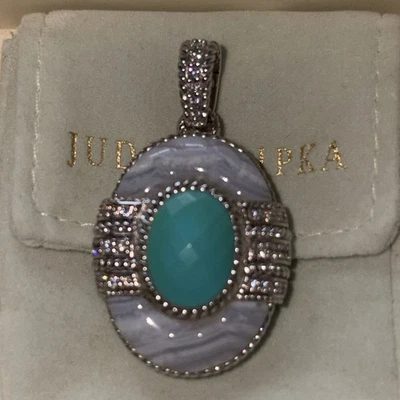 Potenciador de piedras preciosas talladas y facetadas 925 turquesa Judith Ripka Foto 1 de 4