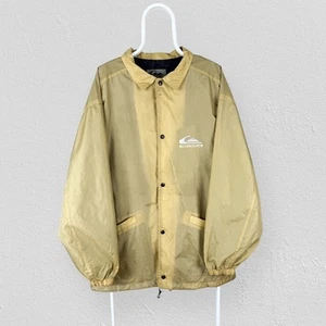 Vintage Quiksilver Yellow Coach Jacket 90s Surf Wear Nylon Mens XL - Picture 1 of 7