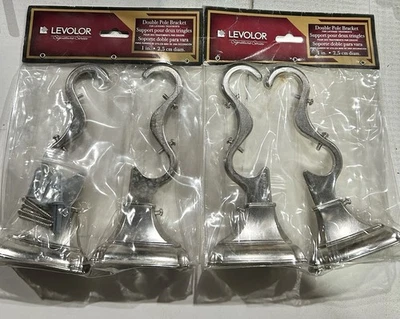 2 soportes de barra de cortina de doble poste serie Signature (nivelor) NUEVO Foto 1 de 4
