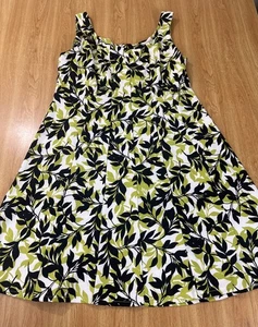 Ronni Nicole EUC ärmelloses Damenkleid Blätterdruck 16W Petite - Bild 1 von 12