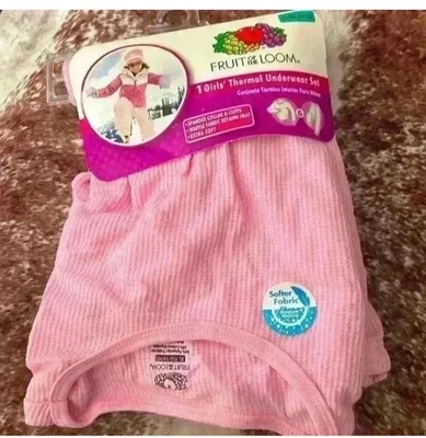 Nuevo Conjunto Camisa/Pantalones Térmicos Rosa Fruta del Telar Niñas 2 Piezas Talla X-Grande Foto 1 de 4