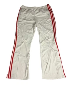 Vintage Adidas Three Stripe Trefoil Sweatpants Flares Pleated White Medium 35x30 - Picture 1 of 13