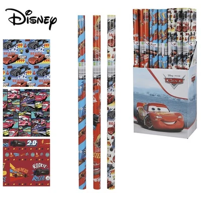 3x Disney Cars Gift Wrapping Paper 200x70cm Assorted Birthday Present Paper Roll - Image 1 of 3