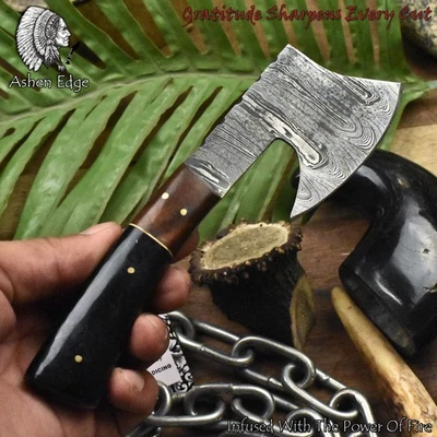 Cuchillo de hacha picadora inteligente Ashen Edge Hot Item Twist cuerno de toro de Damasco táctico Foto 1 de 4