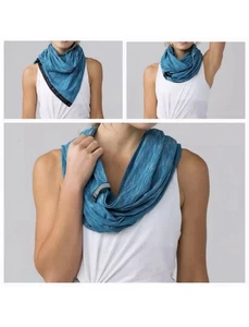 Lululemon Vinyasa Rulu Teal Blue Customizable Snap Scarf Wrap NWT New - Picture 1 of 7