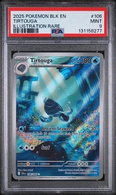 TIRTOUGA #106 ILLUSTRATION RARE 2025 POKEMON BLK EN BLACK BOLT PSA 9 MINT - Image 1 of 2