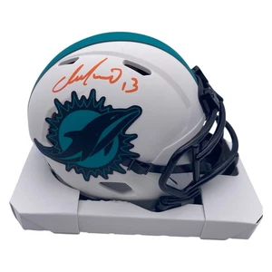 Dan Marino Lunar Eclipse Speed Alternate Signed Mini Helmet Miami Dolphins BAS - Picture 1 of 7