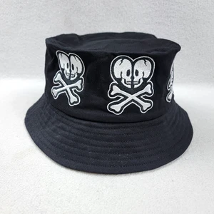 tokidoki TKDK cappello a secchiello etichettato ricamato adulto taglia unica nero teschi ossa - Foto 1 di 6
