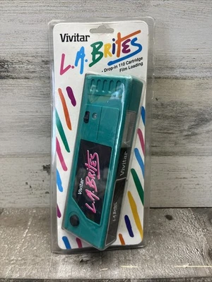 Vintage Vivitar L.A. Brites 110 Film Camera Sealed 1991 Retro Vintage Green - Image 1 of 2