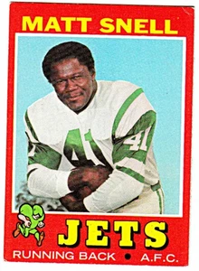 Tarjeta de fútbol americano 1971 Topps #205 Matt Snell New York Jets - Imagen 1 de 1