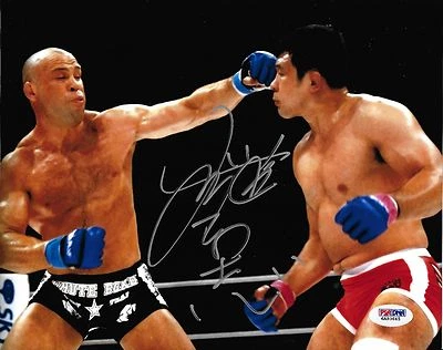 Foto firmada por Kazushi Sakuraba 8x10 certificado de autenticidad PSA/DNA Pride UFC Wanderlei Silva imagen Foto 1 de 2