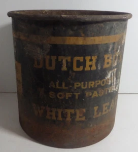 Dutch Boy soft paste paint can bucket white lead 100 LBS - Picture 1 of 6