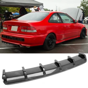 Pour Honda Civic Coupé Fibre de Carbone Diffuseur de Pare-chocs Arrière Spoiler Splitter Ailerons - Photo 1/8