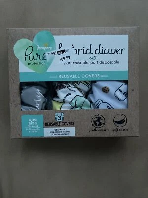 Pampers Pure Protection Hybrid Diapers Reusable Diaper Covers 3 pack NEW - Image 1 of 4