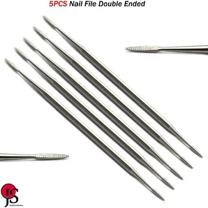 5PCS Stainless Steel Nail File Double Sided Manicure Pedicure Nail Filer Files - Picture 1 of 4