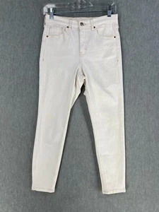 Topshop Jeans Women's 28 White Denim Skinny Leg Medium Wash 5-Pockets Belt Loop - Picture 1 of 17