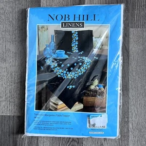 Nob Hill Linens Turquoise Margarites Table Topper Stamped Crewel Embroidery Kit - Picture 1 of 4