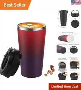 16oz Insulated Coffee Mug with Ceramic Coating - Leak-Proof & Stylish - Picture 1 of 10