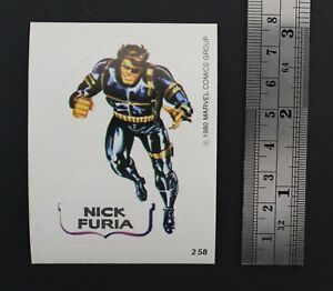 1980 NICK FURY Sticker Vintage Die-Cut 6 x 8 cm. (2.4" x 3.2") Spain Marvel NEW