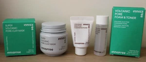 Innisfree Super Volcanic Pore Clay Mask 100ml + BHA Pore Foam & Toner Travel Set - Picture 1 of 4