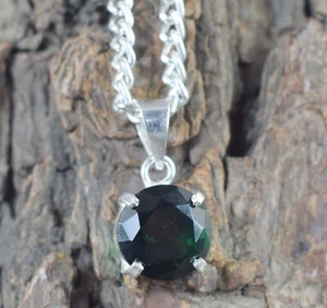 6.35 CT Naturale Verde Tsavorite Granato 11 X 11 MM Rotondo Gemma Nozze Ciondolo - Foto 1 di 7