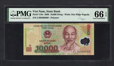 Viet Nam 10000 Dong 2008 P119c Uncirculated Grade 66 - Image 1 of 2