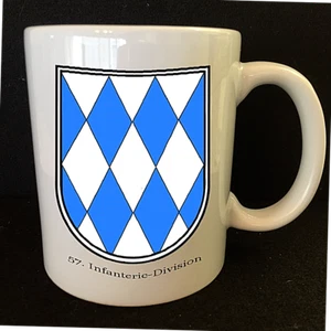 German WW2 ARMY {HEER} Coffee / Tea Mug - 57. Infanterie-Division unit insignia - Picture 1 of 2