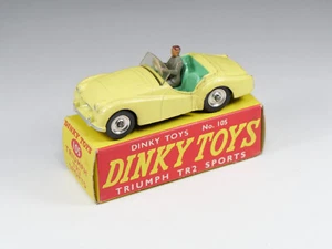 DINKY TOYS ENGLAND - 105 - Triumph TR2 Sports - Chrome Wheels - Boxed - Picture 1 of 9