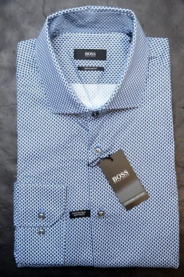 Camicia Da Uomo Hugo Boss Gordon Reg Fit In Lyocell/Cotone 37 14.5 - Immagine 1 di 4