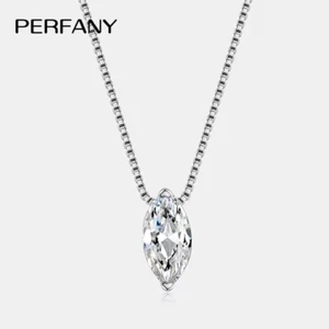 Collana Moissanite Taglio Marchese 1CT S925 Argento Puro Goccia Acqua Diamante Penda - Foto 1 di 6