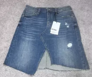 A2 Jeans Jean Skirt Women’s Blue Pockets Distressed Size Small NWT - Picture 1 of 8