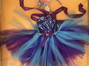 Girls Mermaid Tutu Dress Fancy Costume Kids Girl Costume Party Mesh Tulle- A2 - Picture 1 of 4