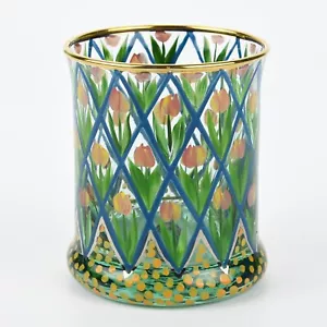 Mackenzie Childs Circus Tulpe Glas Becher Old Fashioned #2 - Bild 1 von 5