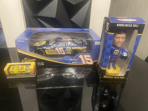 Michael Waltrip Lot of 2 Cars & 1 Bobblehead NASCAR Collection Napa/Pennzoil Cover