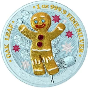 Germania 2019 5 Mark - Bejeweled Gingerbread - Boy - 1 Oz Silbermünze - Picture 1 of 7
