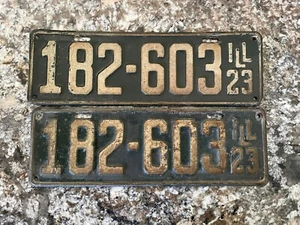 1923 ILLINOIS LICENSE PLATES 182 603 - Picture 1 of 1