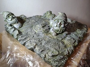 Gnome Rain Gutter Downspout Extension Splash Guard Decorative Block Cute Elves - Picture 1 of 11