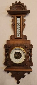 Secesyjny J. W. Albert, Frankfurt a. M. Barometr / Termometr Drewno Handgesch. - Zdjęcie 1 z 8