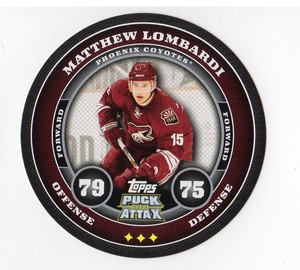 2009-10 Topps Puck Attax Hockey CardCoyotes Hockey Card #142 Matthew Lombardi