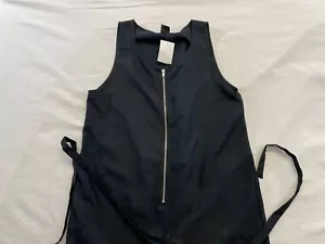 ICHI Women’s Romper Jumpsuit Size 40 Black Sleeveless Front Zip Modal Blend NEW - Picture 1 of 4