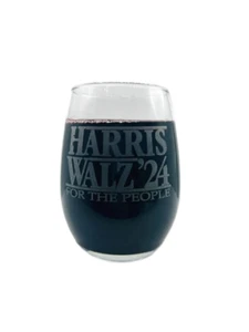 KAMALA HARRIS TIM WALZ 2024 Presidential Election Democrat WINE GLASS Engraved - Picture 1 of 1