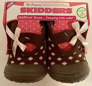Skidders Toddler Size 8 Baby 24 Months Girls Brown Pink Polka Dot Shoes NWT - Picture 1 of 3