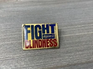 Vintage Fight Against Blindness Hat Vest Lapel Pin Pinback - Picture 1 of 2